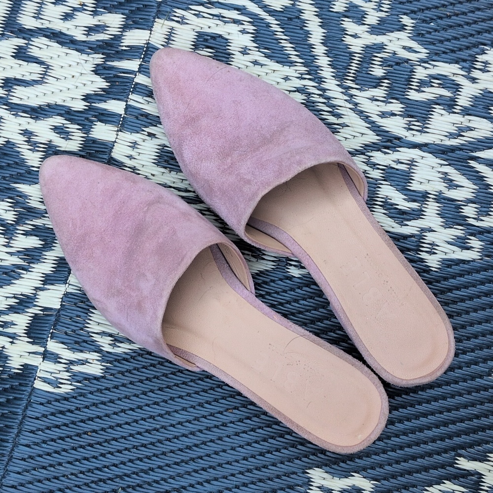 Able Local Global Pink Suede Mules